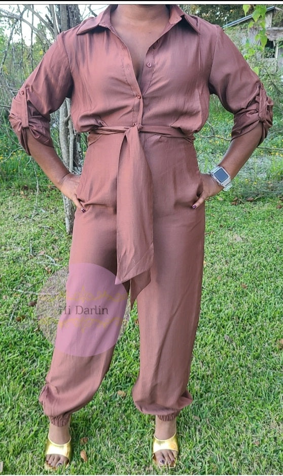 Front Tie Jumpsuit (Also available in Blue)